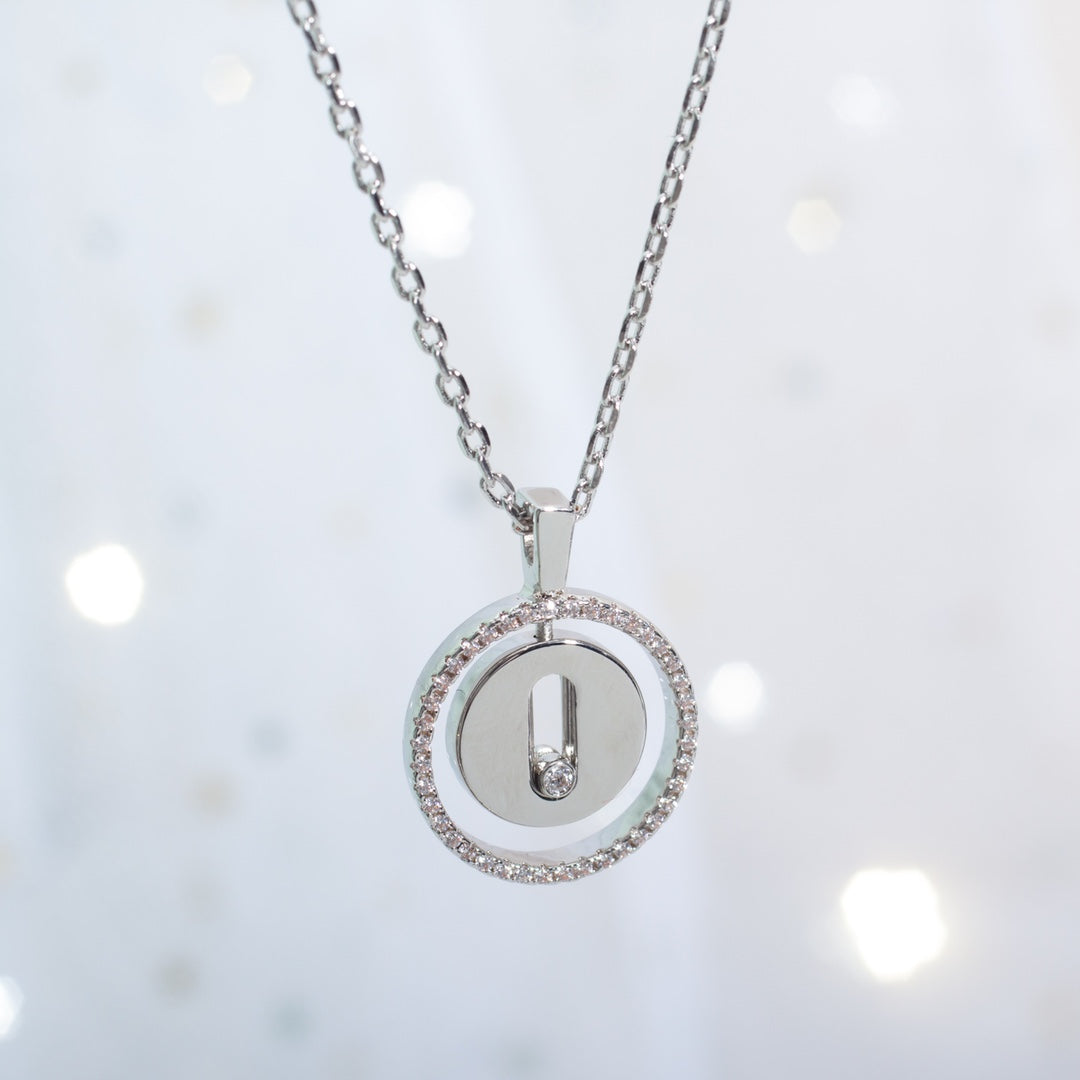[ElanLuxe Jewelry]LUCKY MOVE PM NECKLACE SILVER DIAMOND