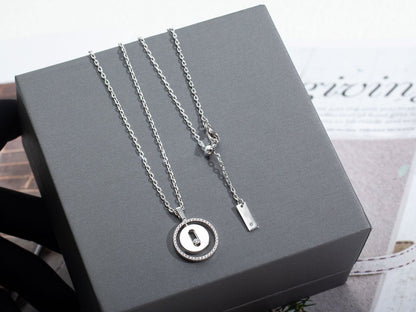 [ElanLuxe Jewelry]LUCKY MOVE PM NECKLACE SILVER DIAMOND