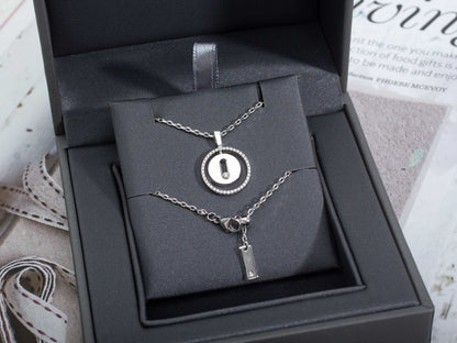 [ElanLuxe Jewelry]LUCKY MOVE PM NECKLACE SILVER DIAMOND