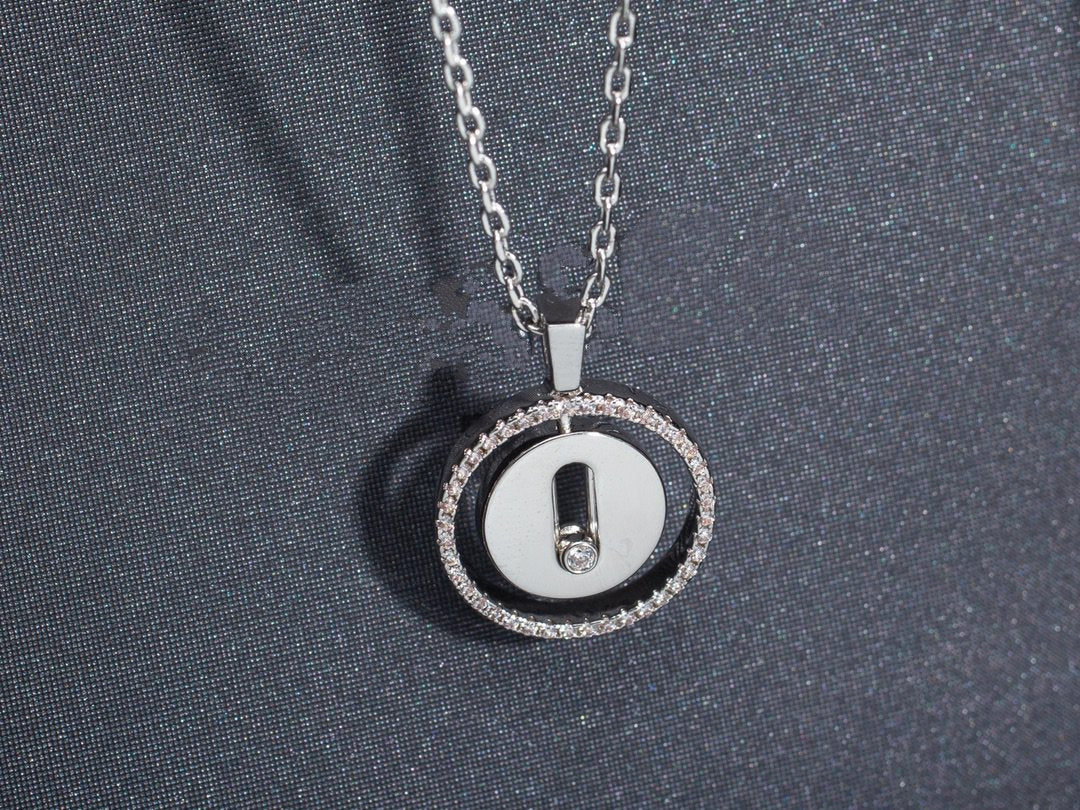 [ElanLuxe Jewelry]LUCKY MOVE PM NECKLACE SILVER DIAMOND