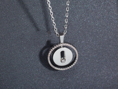 [ElanLuxe Jewelry]LUCKY MOVE PM NECKLACE SILVER DIAMOND