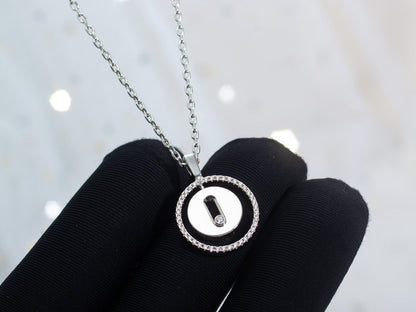 [ElanLuxe Jewelry]LUCKY MOVE PM NECKLACE SILVER DIAMOND