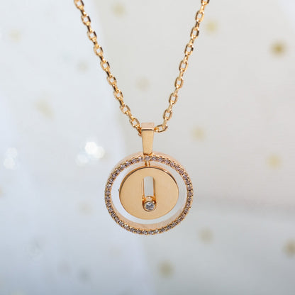 [ElanLuxe Jewelry]LUCKY MOVE PM NECKLACE PINK GOLD DIAMOND