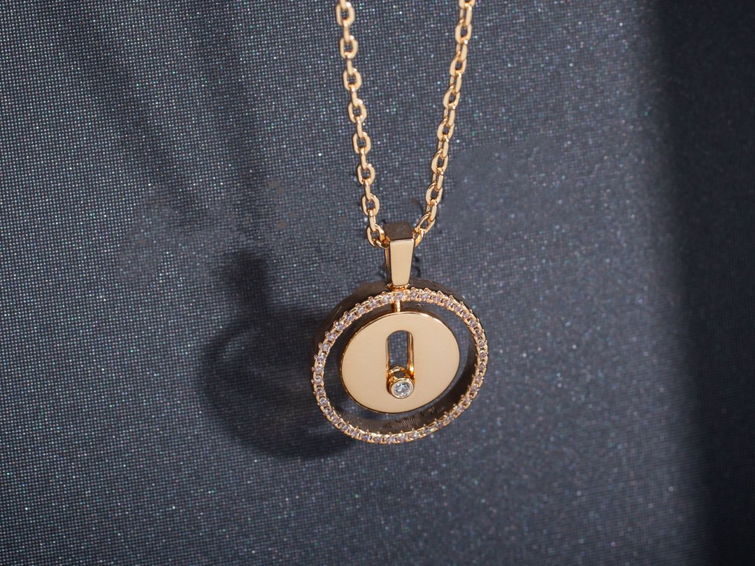 [ElanLuxe Jewelry]LUCKY MOVE PM NECKLACE PINK GOLD DIAMOND