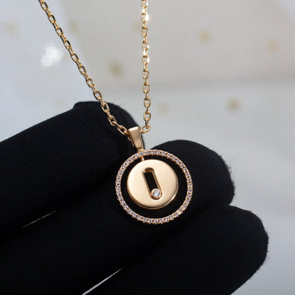 [ElanLuxe Jewelry]LUCKY MOVE PM NECKLACE PINK GOLD DIAMOND