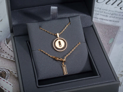 [ElanLuxe Jewelry]LUCKY MOVE PM NECKLACE PINK GOLD DIAMOND
