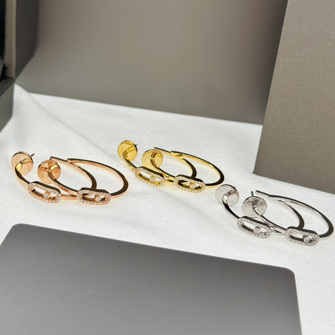 [ElanLuxe Jewelry]CREOLES MOVE UNO PM DIAMOND EARRINGS
