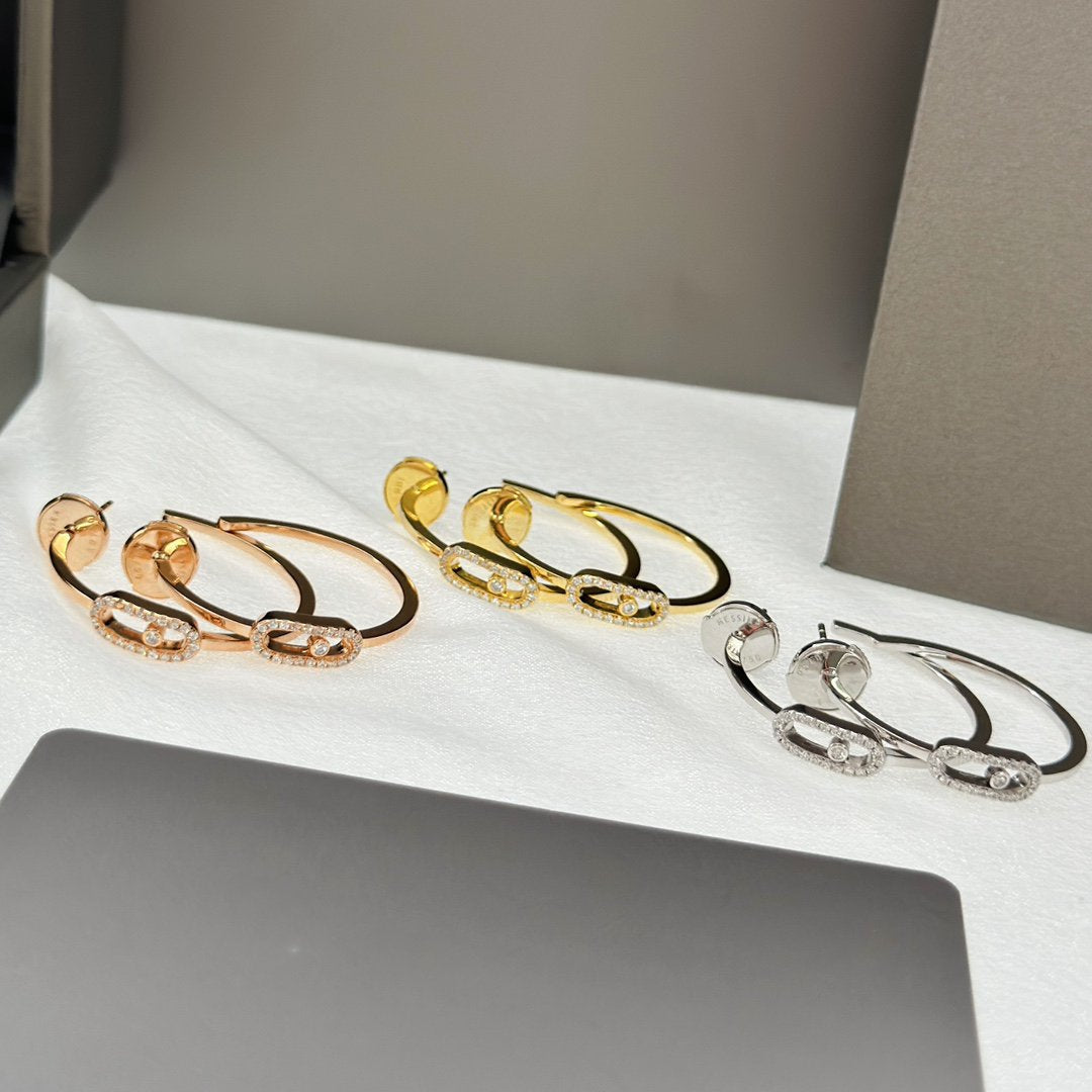 [ElanLuxe Jewelry]CREOLES MOVE UNO PM DIAMOND EARRINGS