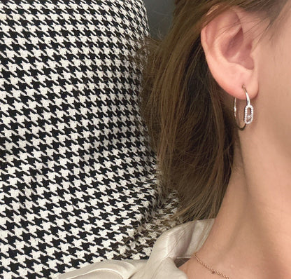 [ElanLuxe Jewelry]CREOLES MOVE UNO PM DIAMOND EARRINGS