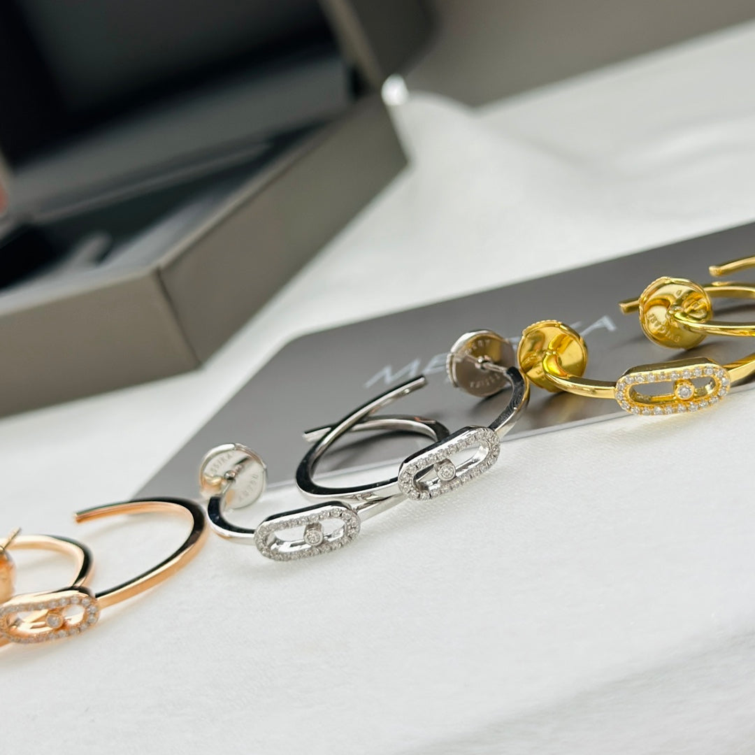 [ElanLuxe Jewelry]CREOLES MOVE UNO PM DIAMOND EARRINGS