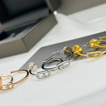 [ElanLuxe Jewelry]CREOLES MOVE UNO PM DIAMOND EARRINGS