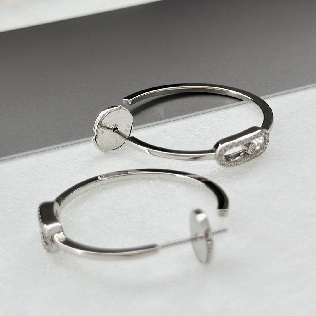 [ElanLuxe Jewelry]CREOLES MOVE UNO PM DIAMOND EARRINGS