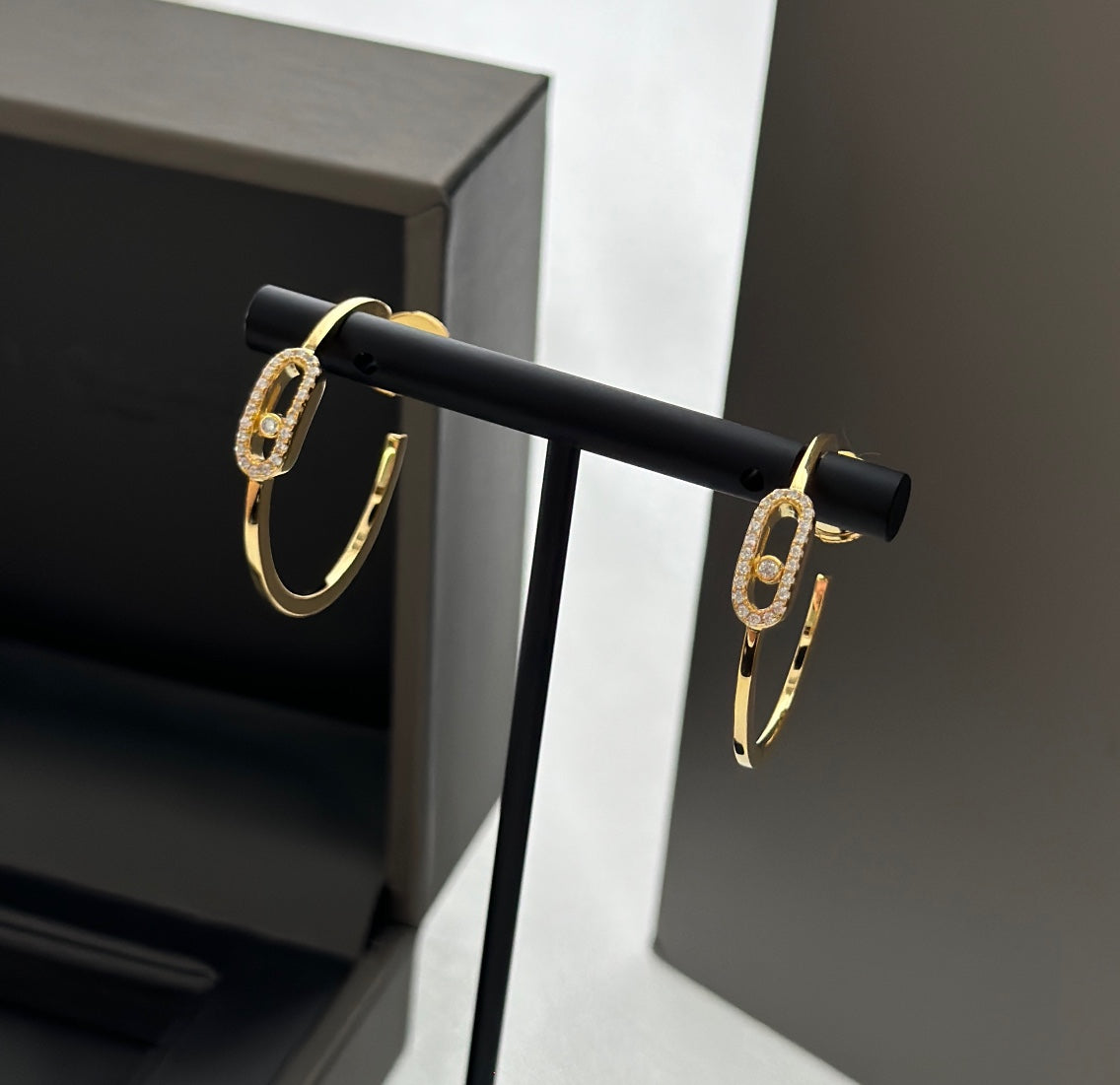[ElanLuxe Jewelry]CREOLES MOVE UNO PM DIAMOND EARRINGS