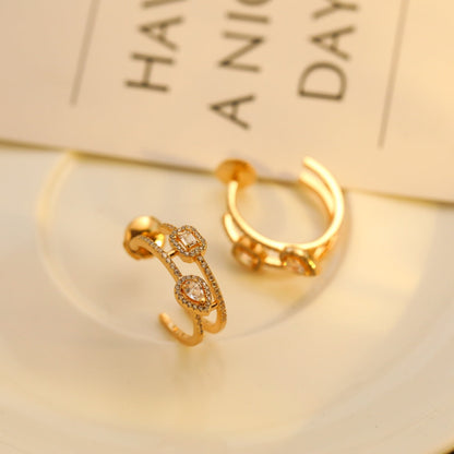 [ElanLuxe Jewelry]CREOLES MY TWIN 2 RANGS SILVER DIAMOND EARRINGS
