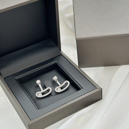 [ElanLuxe Jewelry]MOVE UNO SILVER DIAMOND EARRINGS