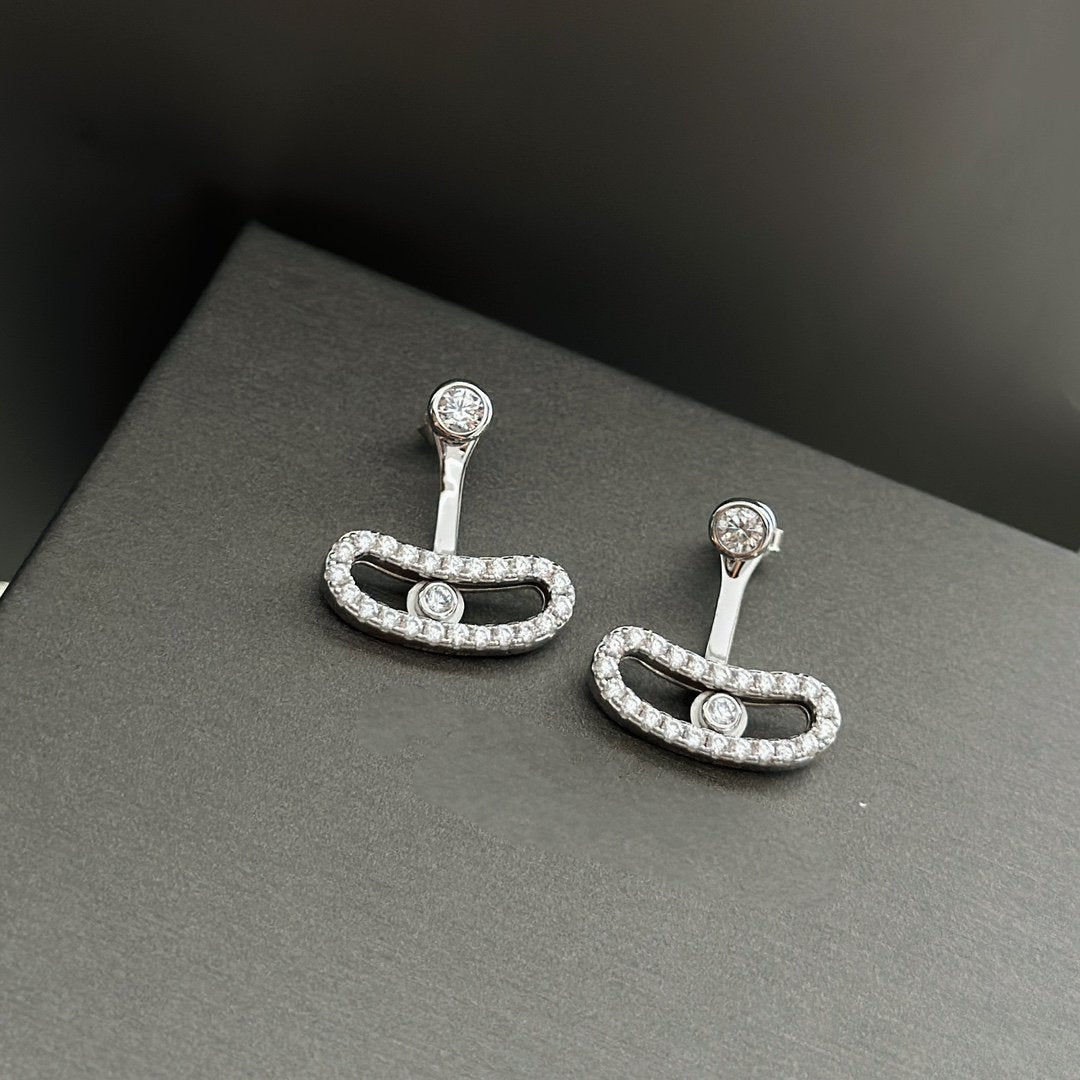 [ElanLuxe Jewelry]MOVE UNO SILVER DIAMOND EARRINGS