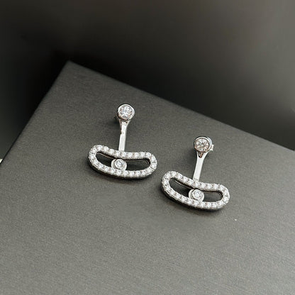 [ElanLuxe Jewelry]MOVE UNO SILVER DIAMOND EARRINGS