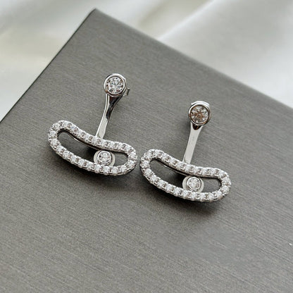 [ElanLuxe Jewelry]MOVE UNO SILVER DIAMOND EARRINGS