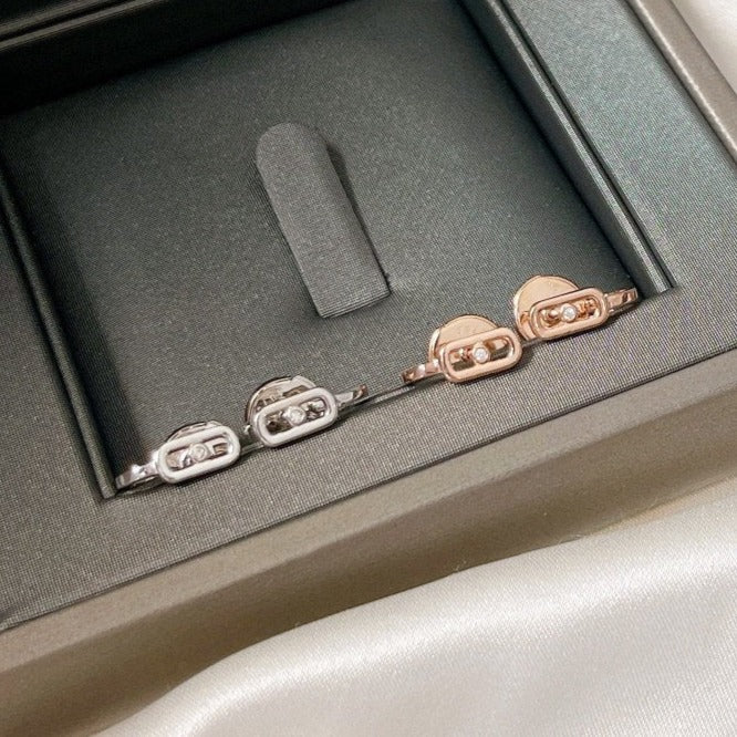 [ElanLuxe Jewelry]CREOLES MOVE UNO MINI 1 DIAMOND EARRINGS