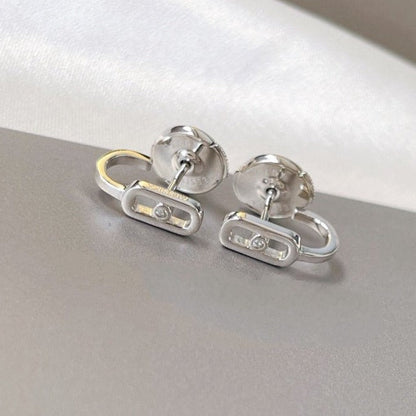 [ElanLuxe Jewelry]CREOLES MOVE UNO MINI 1 DIAMOND EARRINGS