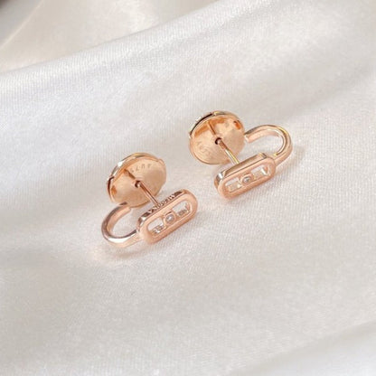 [ElanLuxe Jewelry]CREOLES MOVE UNO MINI 1 DIAMOND EARRINGS