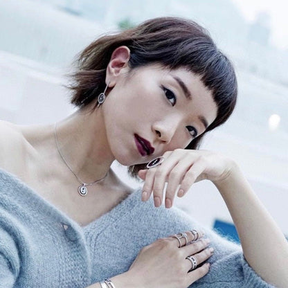 [ElanLuxe Jewelry]LUCKY MOVE ARROW PINK GOLD DIAMOND EARRINGS