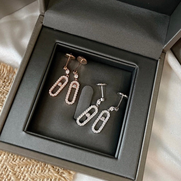 [ElanLuxe Jewelry]DORMEUSES MOVE UNO DIAMOND EARRINGS
