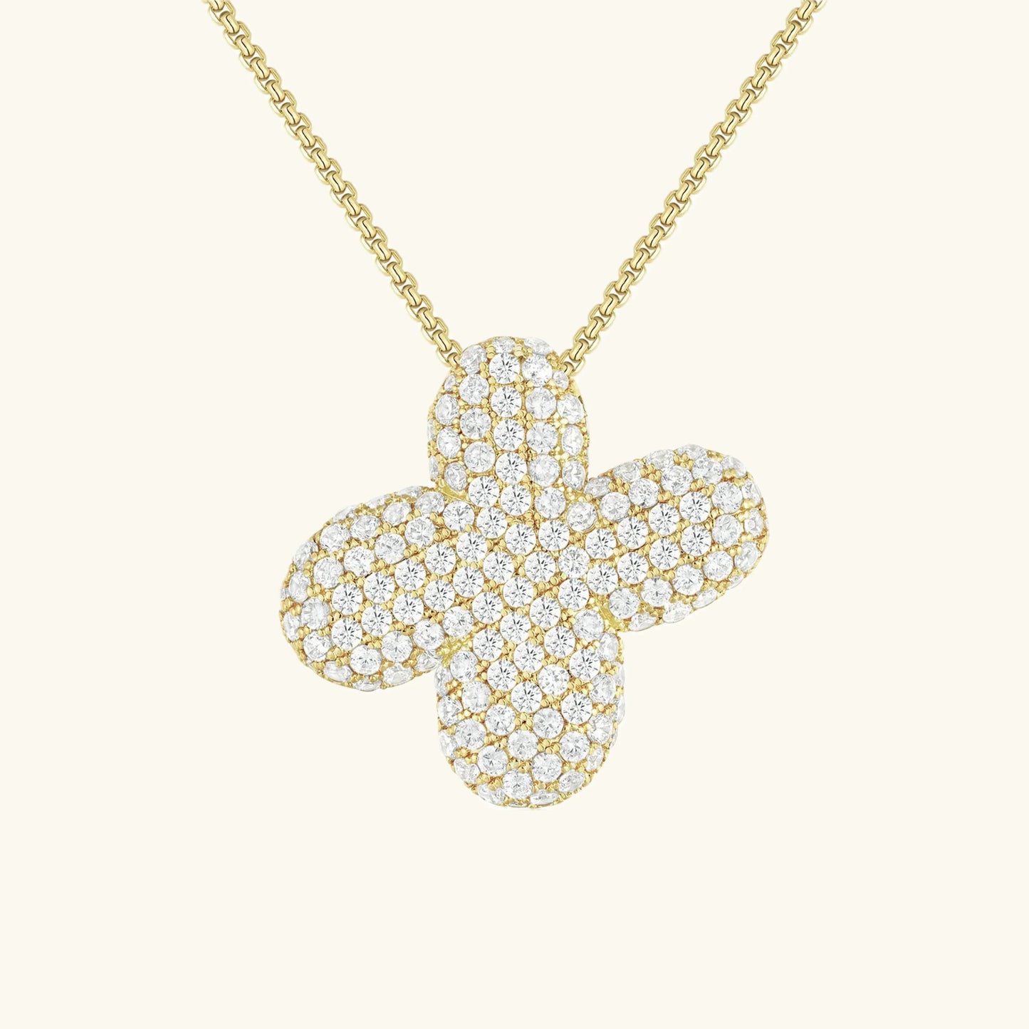 [ElanLuxe]Bubble Initial Diamond Necklace