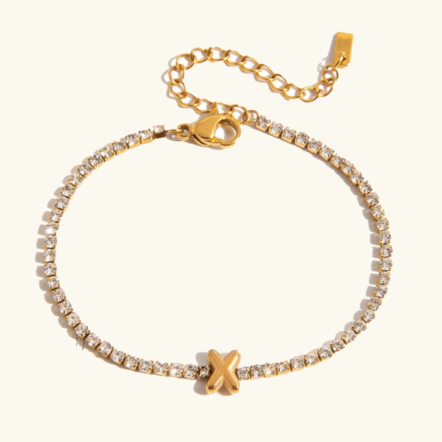 [ElanLuxe]Avaria Bubble Letter Tennis Bracelet