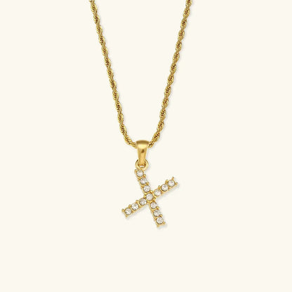 [ElanLuxe]Maeve Letter Initial Diamond Necklace