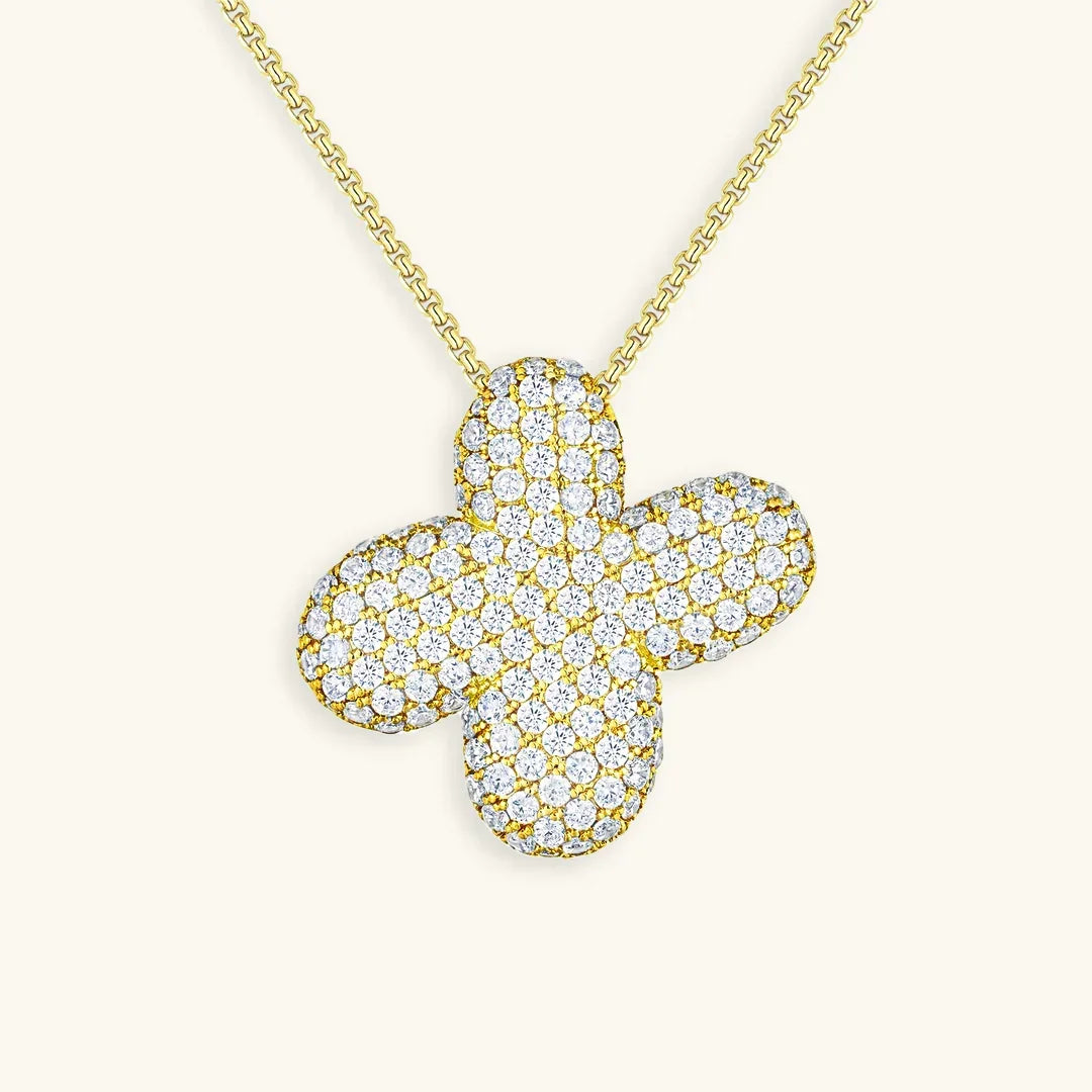 [ElanLuxe]Bubble Initial Diamond Necklace