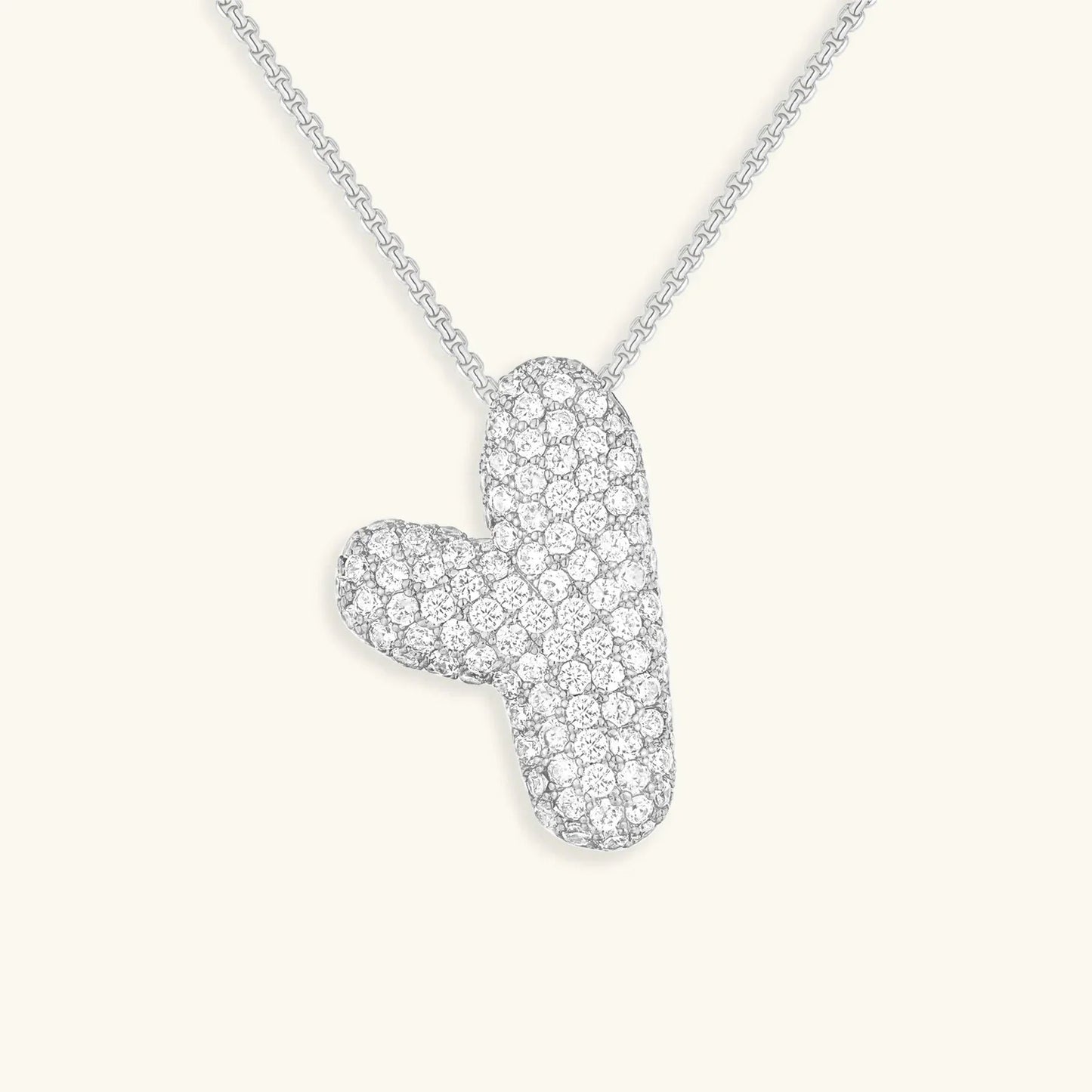 [ElanLuxe]Bubble Initial Diamond Necklace
