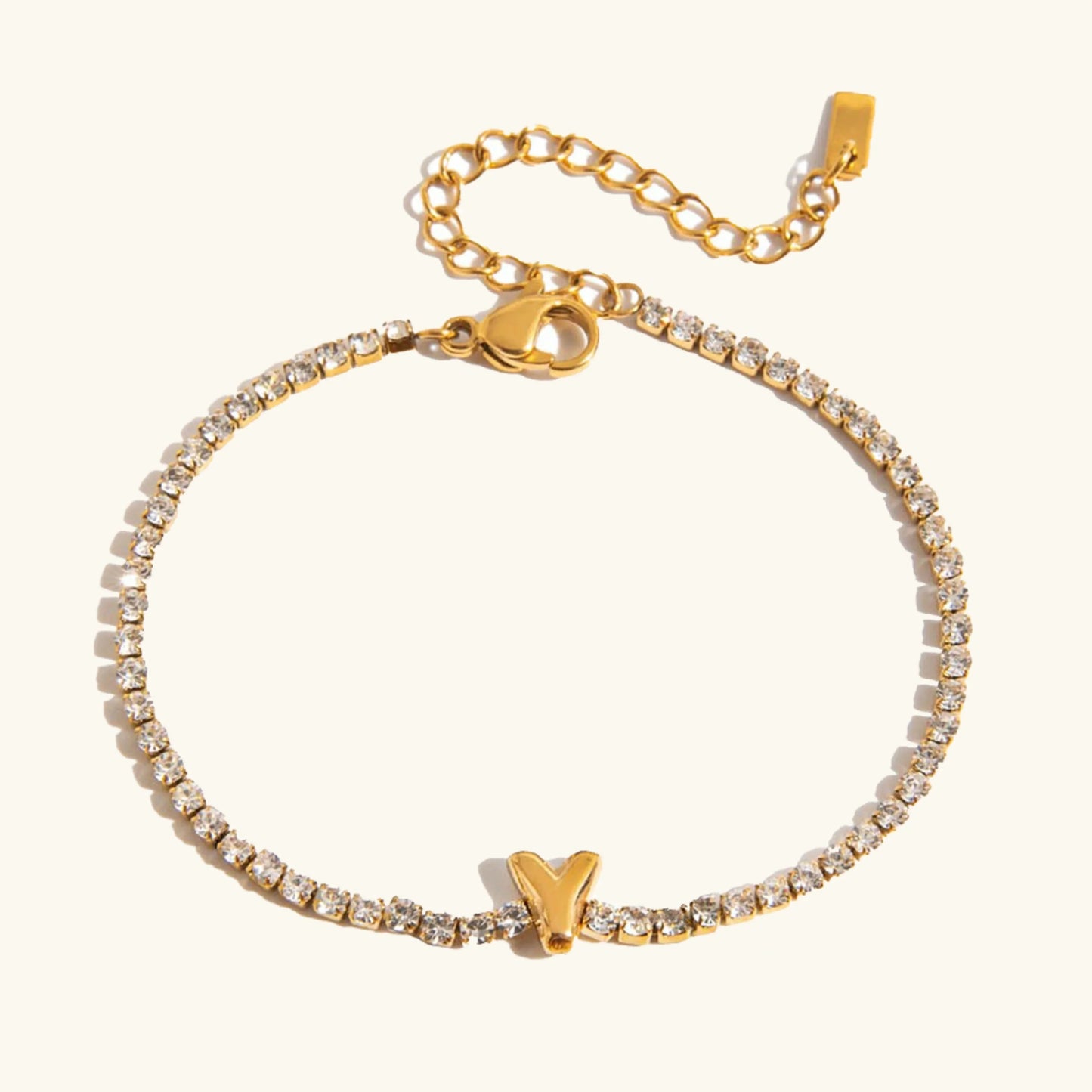 [ElanLuxe]Avaria Bubble Letter Tennis Bracelet