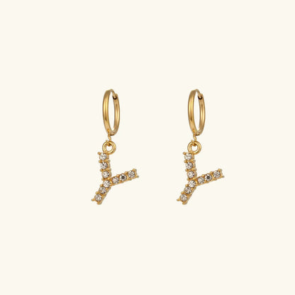[ElanLuxe]Wilhemina Initial Letter Earrings