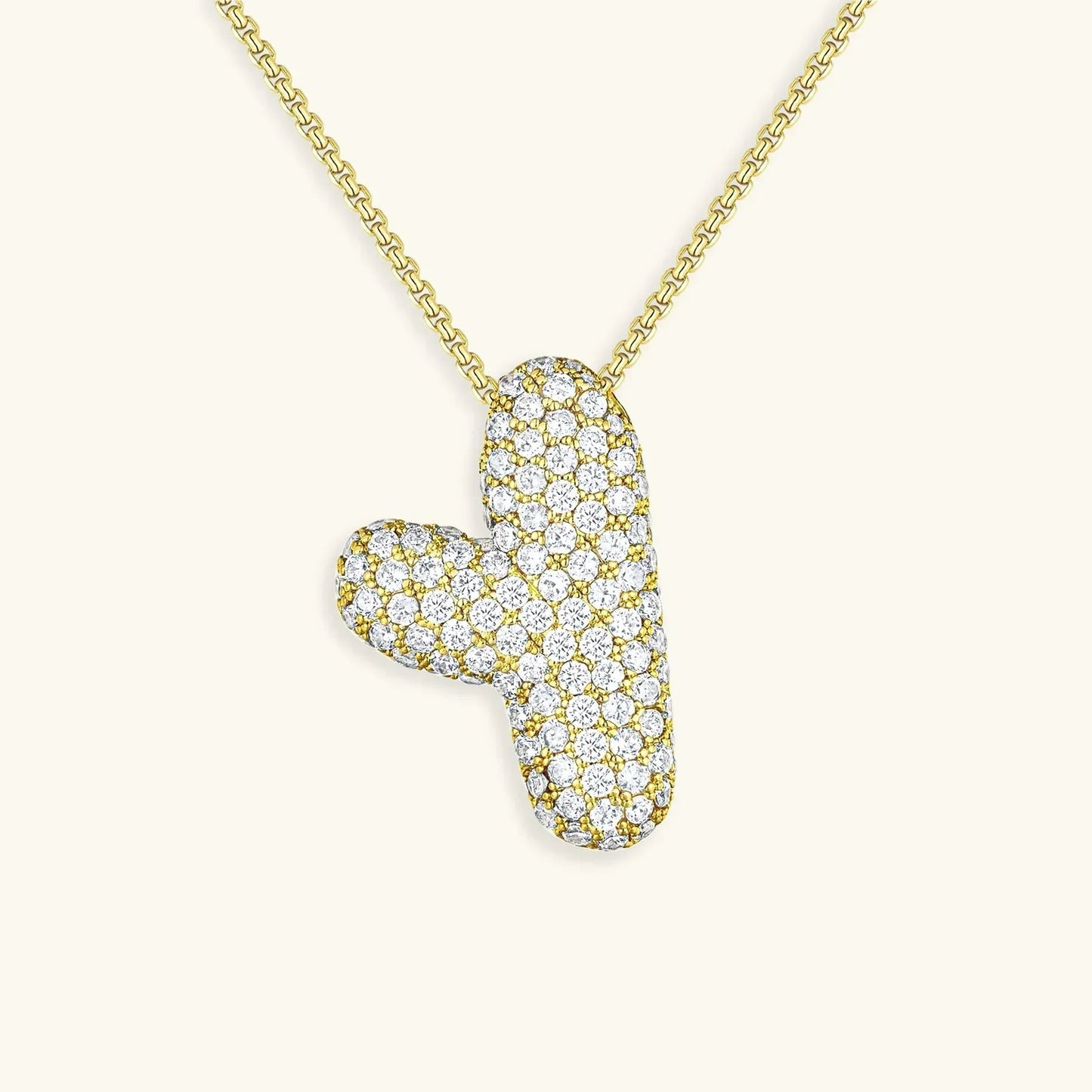 [ElanLuxe]Bubble Initial Diamond Necklace