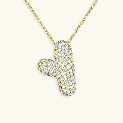 [ElanLuxe]Bubble Initial Diamond Necklace