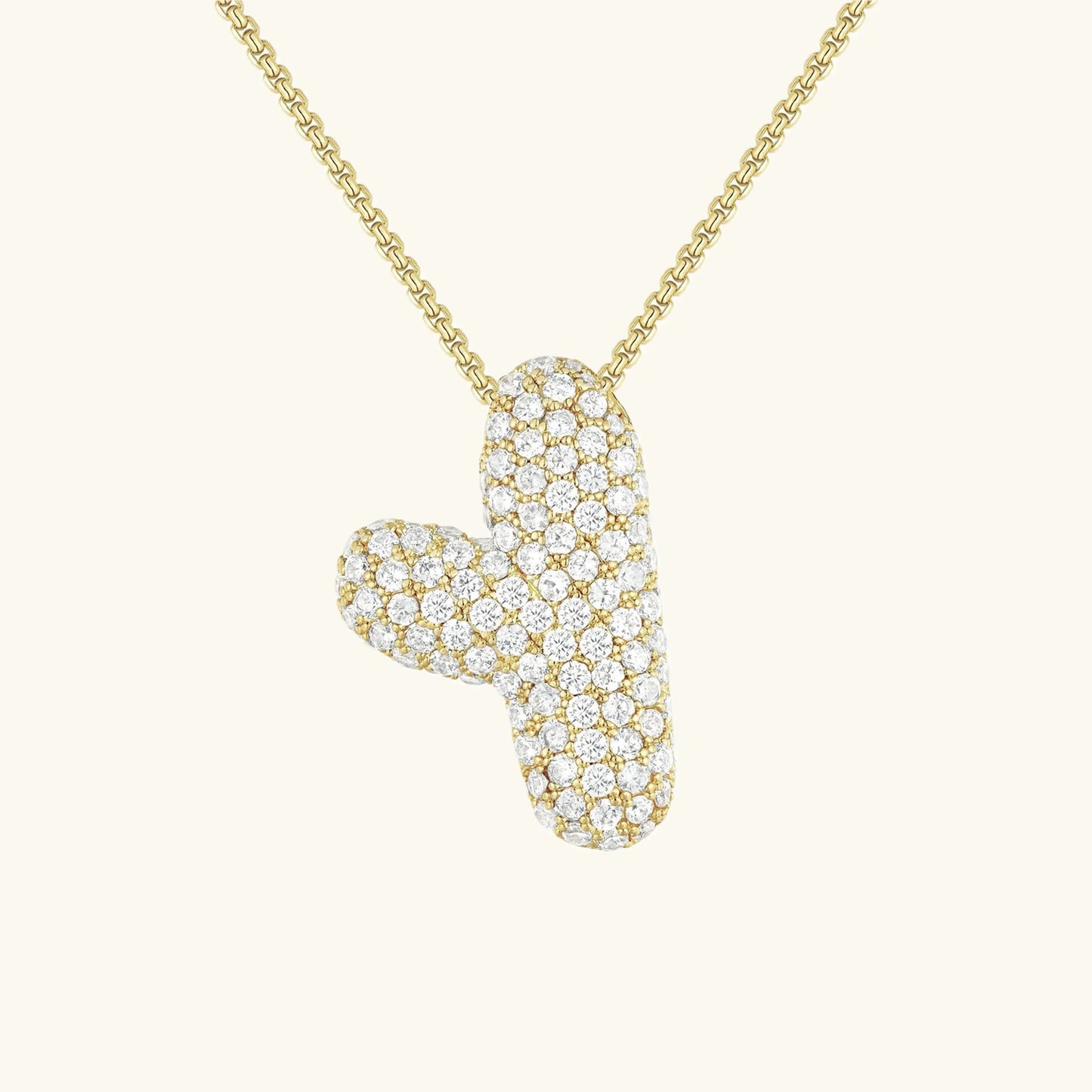 [ElanLuxe]Bubble Initial Diamond Necklace