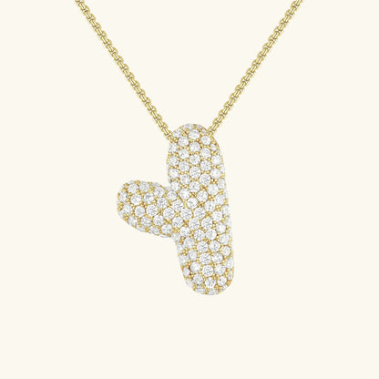 [ElanLuxe]Bubble Initial Diamond Necklace
