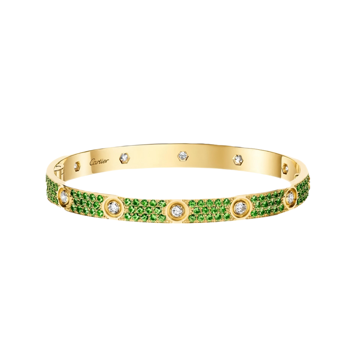 [ElanLuxe Jewelry]2026 PAVE GEMSTONE LOVE BRACELET 6.1MM 10 DIAMONDS