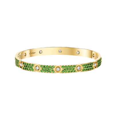 [ElanLuxe Jewelry]2026 PAVE GEMSTONE LOVE BRACELET 6.1MM 10 DIAMONDS