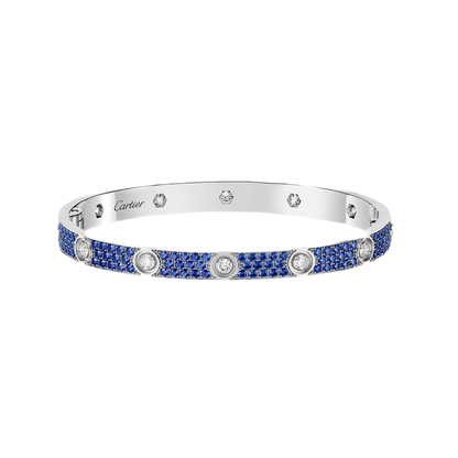 [ElanLuxe Jewelry]2026 PAVE GEMSTONE LOVE BRACELET 6.1MM 10 DIAMONDS