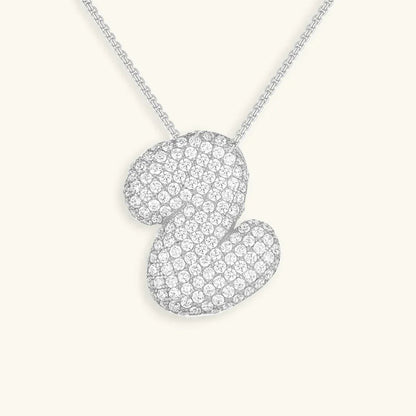 [ElanLuxe]Bubble Initial Diamond Necklace