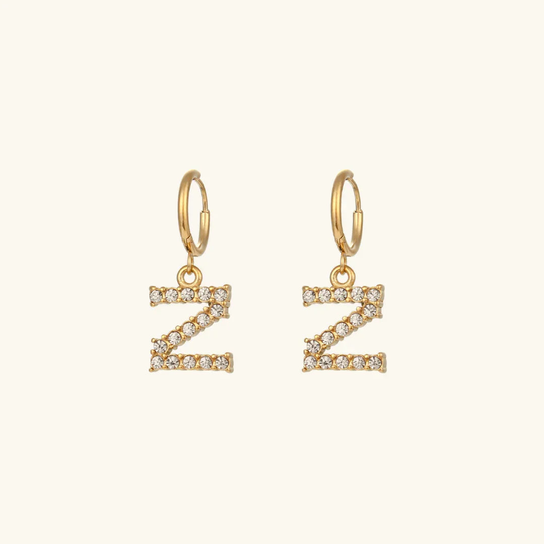 [ElanLuxe]Wilhemina Initial Letter Earrings