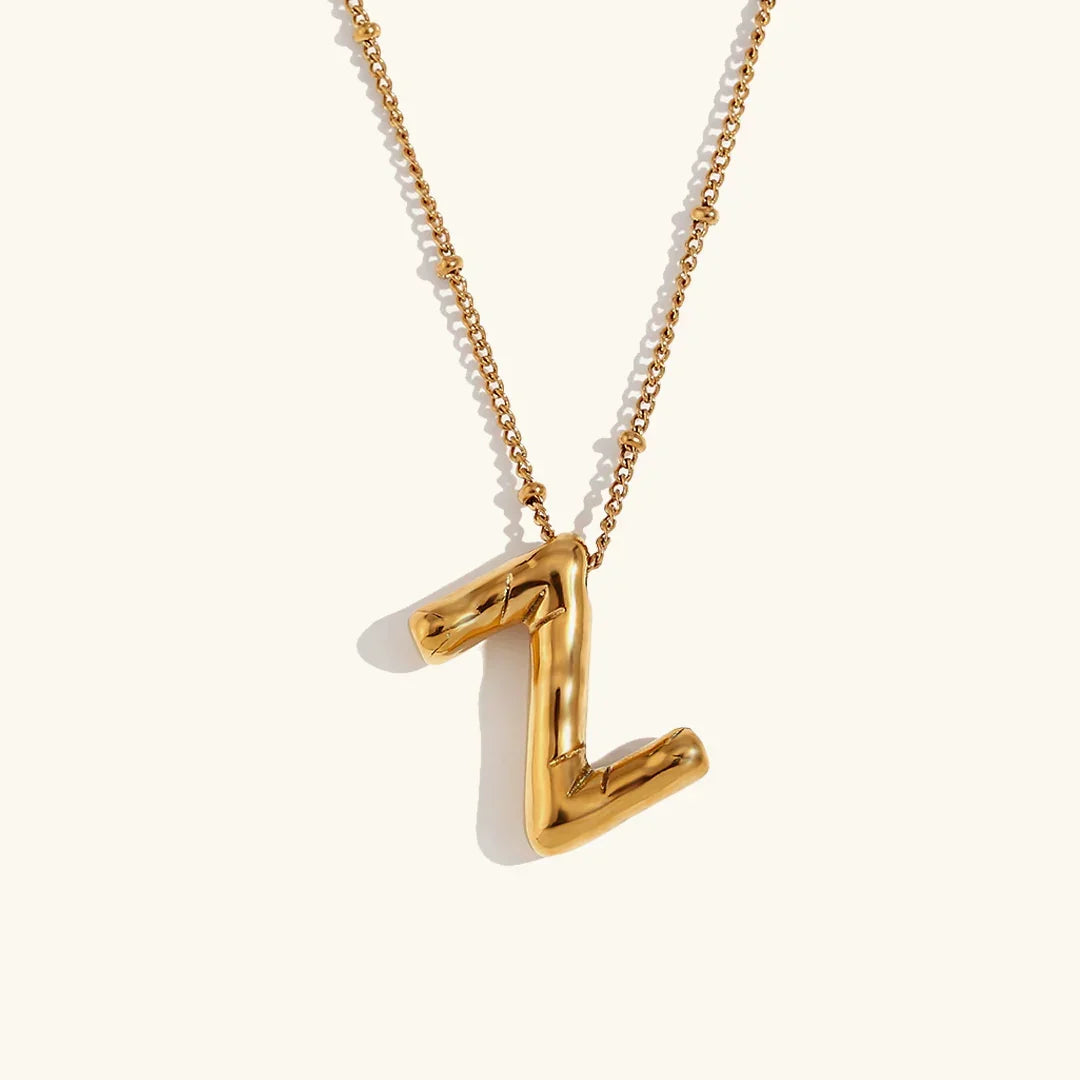 [ElanLuxe]Balloon Gold Initial Necklace