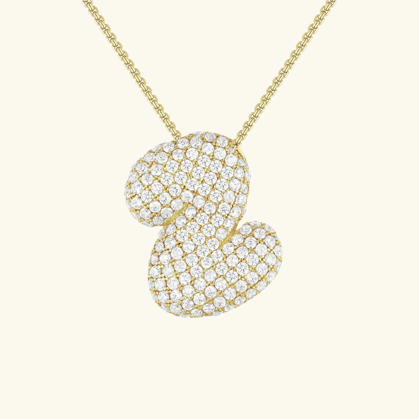 [ElanLuxe]Bubble Initial Diamond Necklace