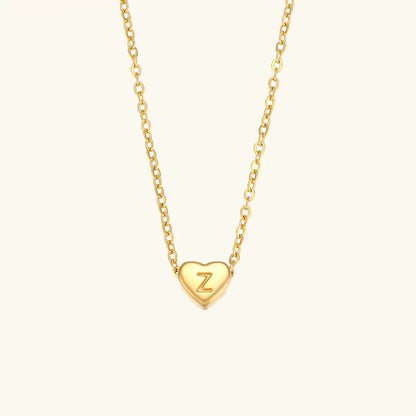 [ElanLuxe]Heart Initial Gold Necklace