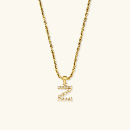 [ElanLuxe]Elodie Initial Letter Pearl Necklace