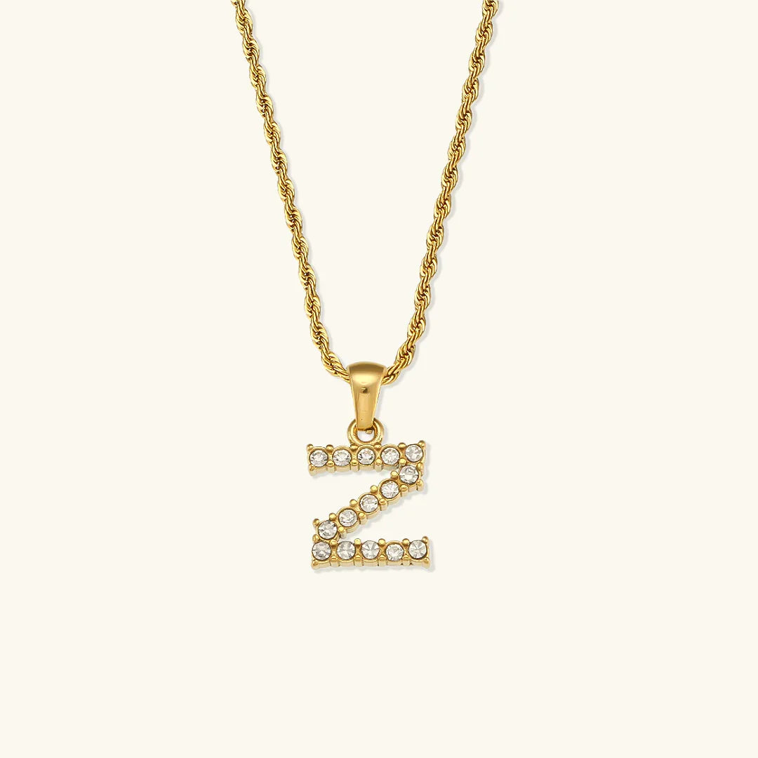 [ElanLuxe]Maeve Letter Initial Diamond Necklace
