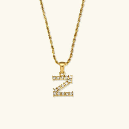 [ElanLuxe]Maeve Letter Initial Diamond Necklace