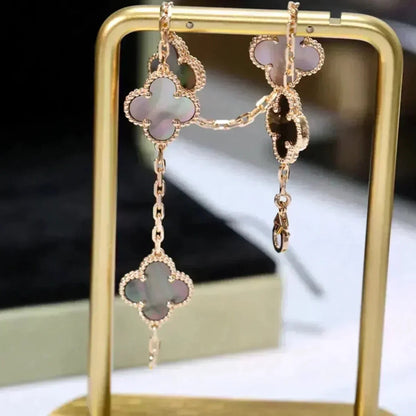 [ElanLuxe Jewelry] CLOVER 5 MOTIF GRAY MOP BRACELET COLLECTION